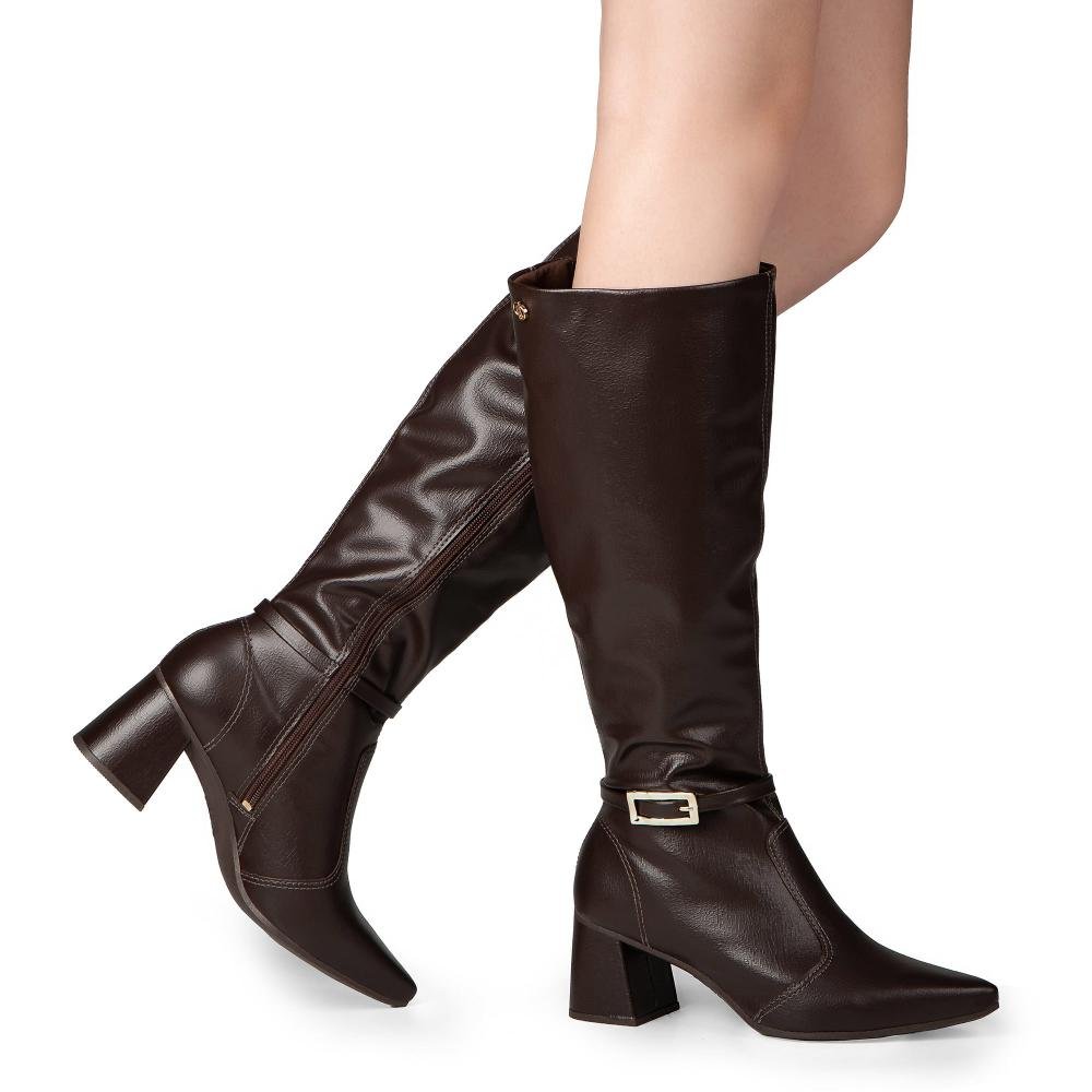Bota Dakota de Cano Longo Feminina D2752 Café 2