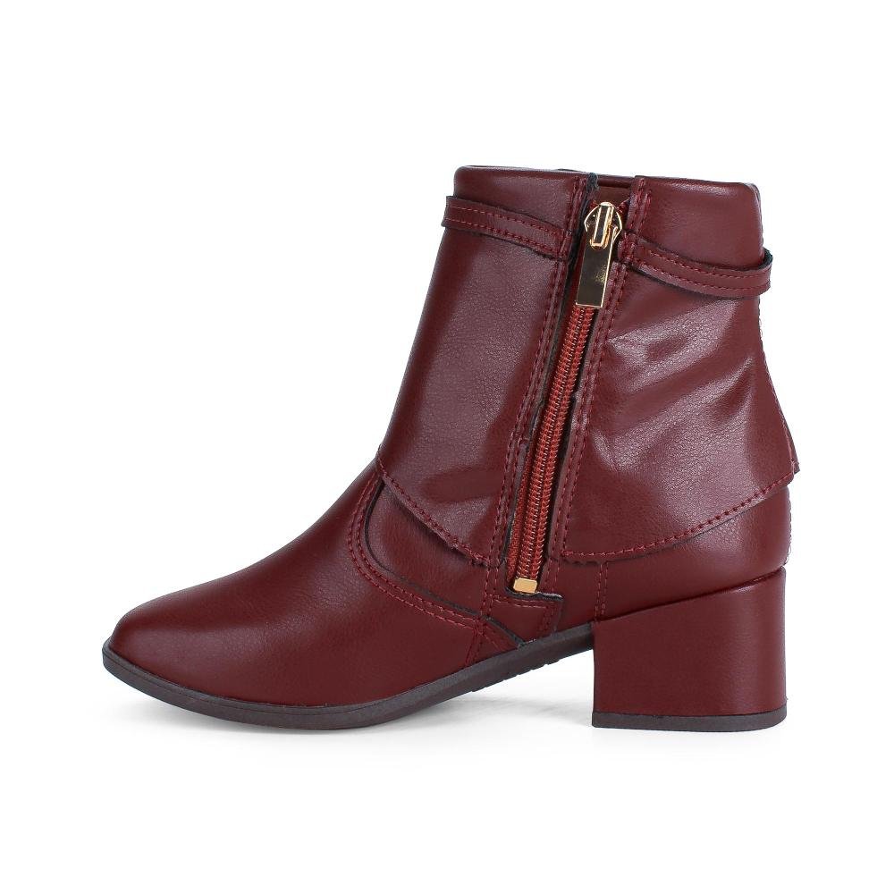 Bota Pink Cats Infantil de Cano Curto V6382 Bordô 3