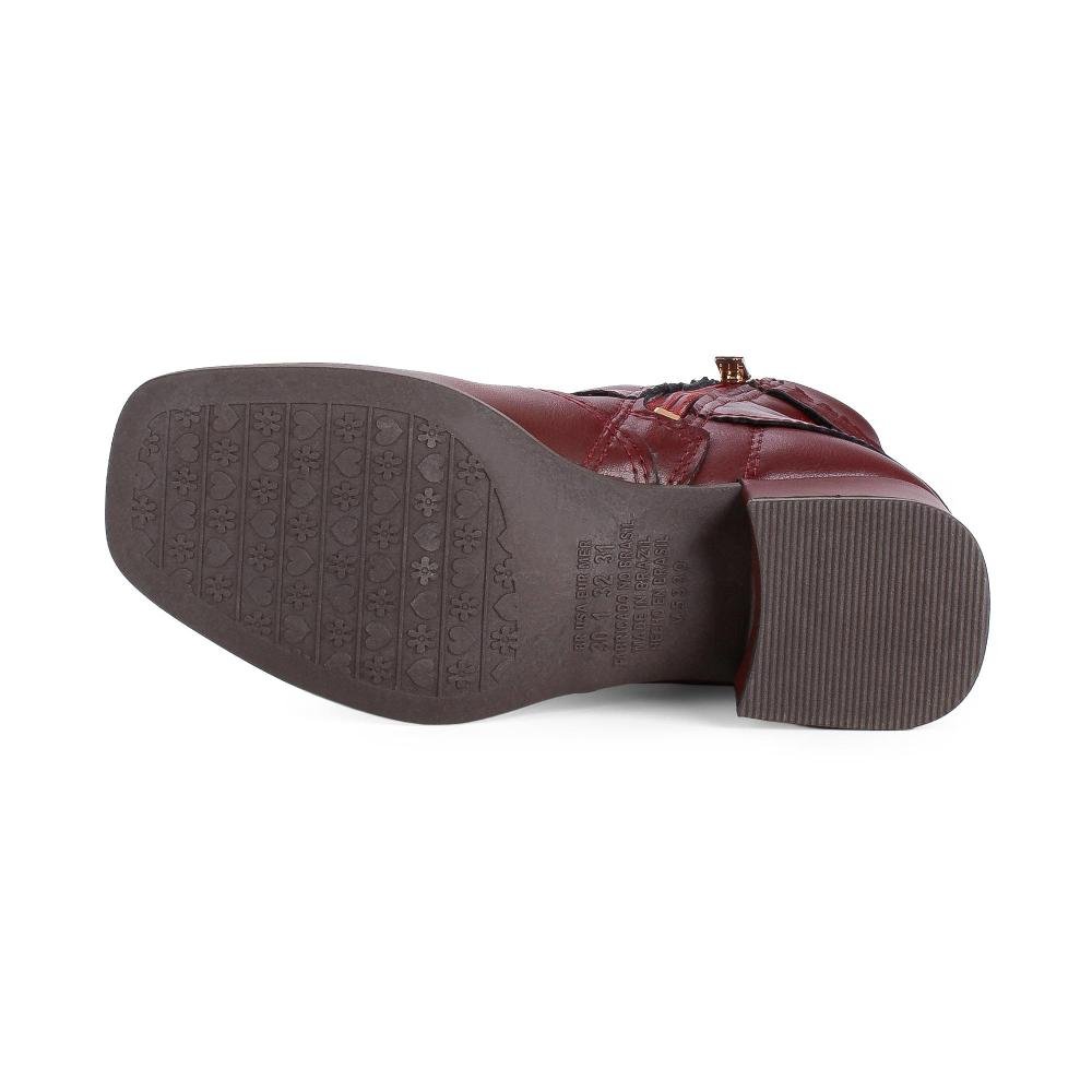 Bota Pink Cats Infantil de Cano Curto V6382 Bordô 4