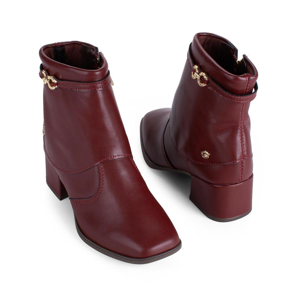 Bota Pink Cats Infantil de Cano Curto V6382 Bordô 6