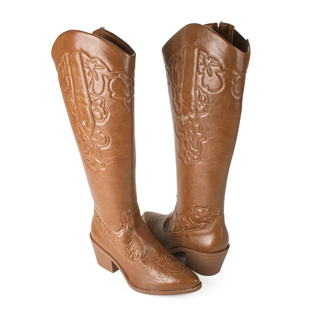 Bota Dakota de Cano Longo Em Couro Feminina D2761 Marrom 6