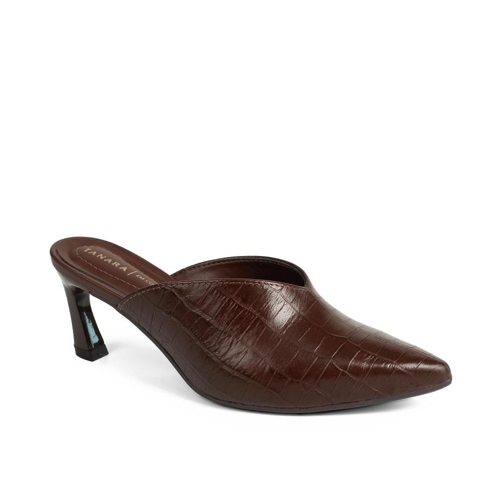 Mule Tanara Em Couro de Salto Alto Feminino T9502