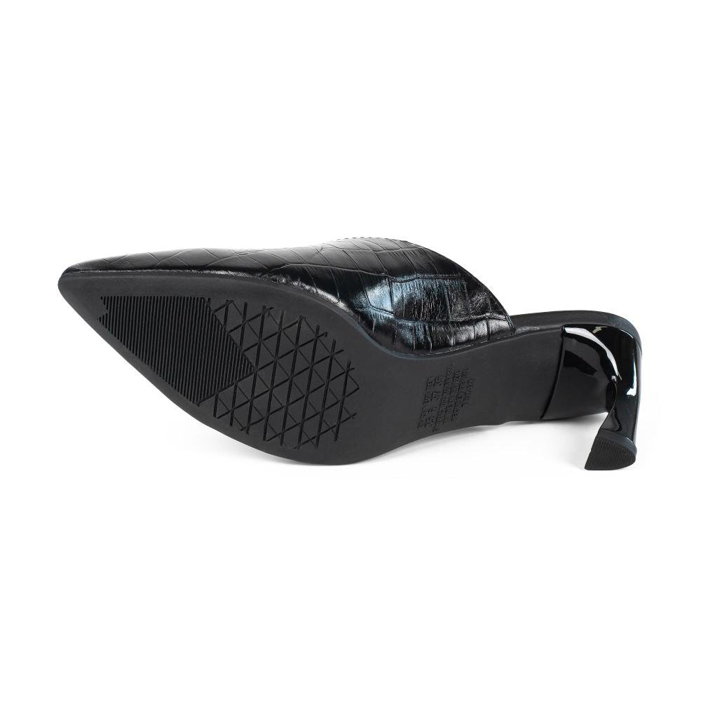 Mule Tanara Em Couro de Salto Alto Feminino T9502 Preto 5