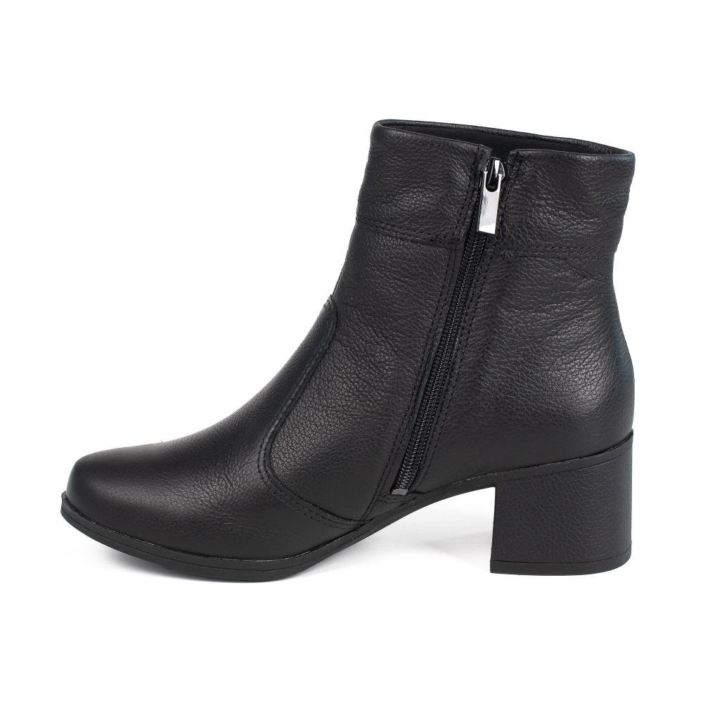 Bota Campesí Em Couro de Salto Bloco Feminina CE372 Preto 4