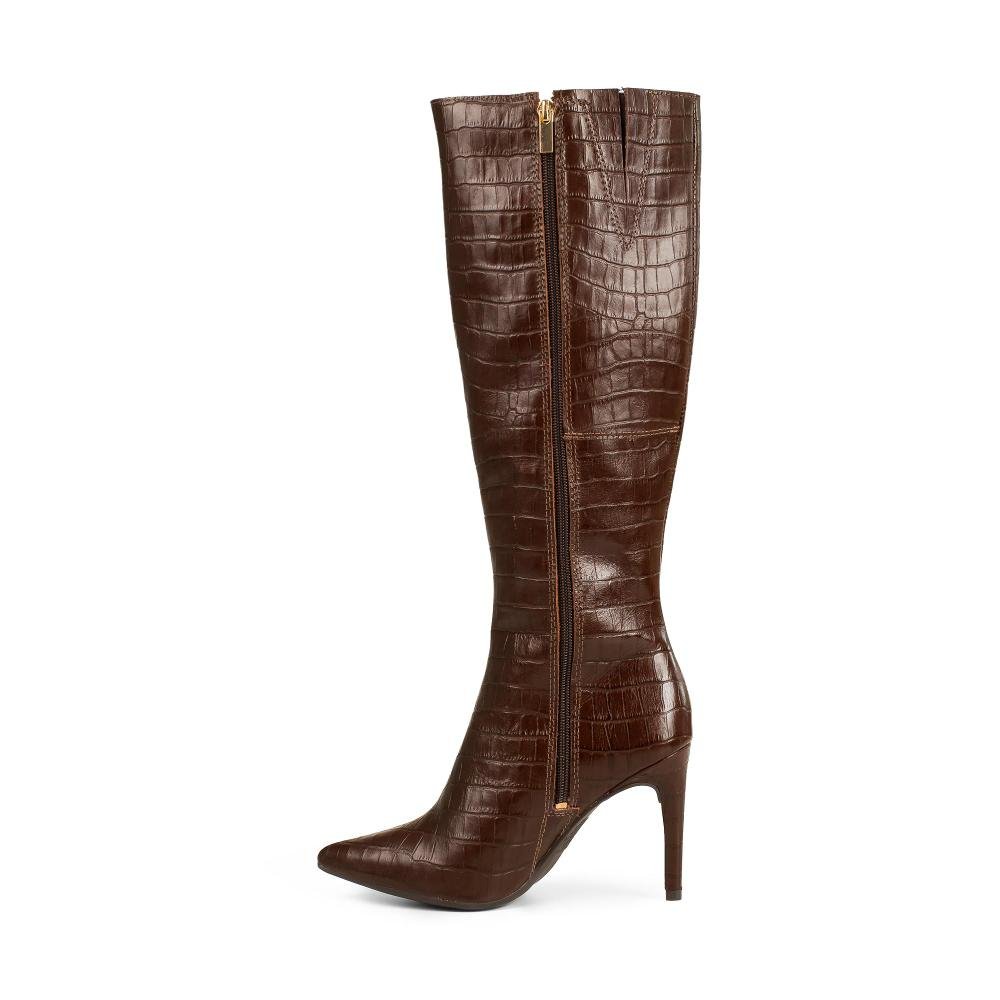 Bota Tanara Em Couro de Cano Longo Feminina T9622 Café 4