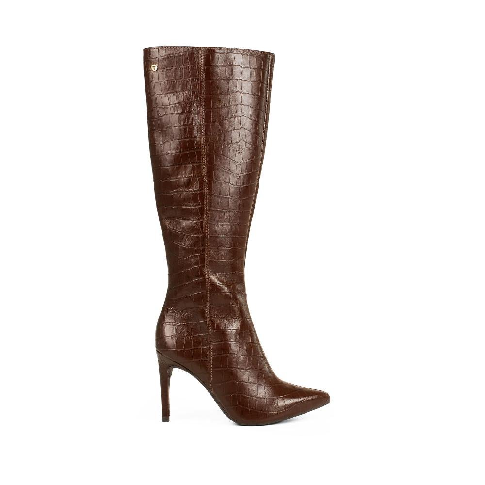 Bota Tanara Em Couro de Cano Longo Feminina T9622 Café 3