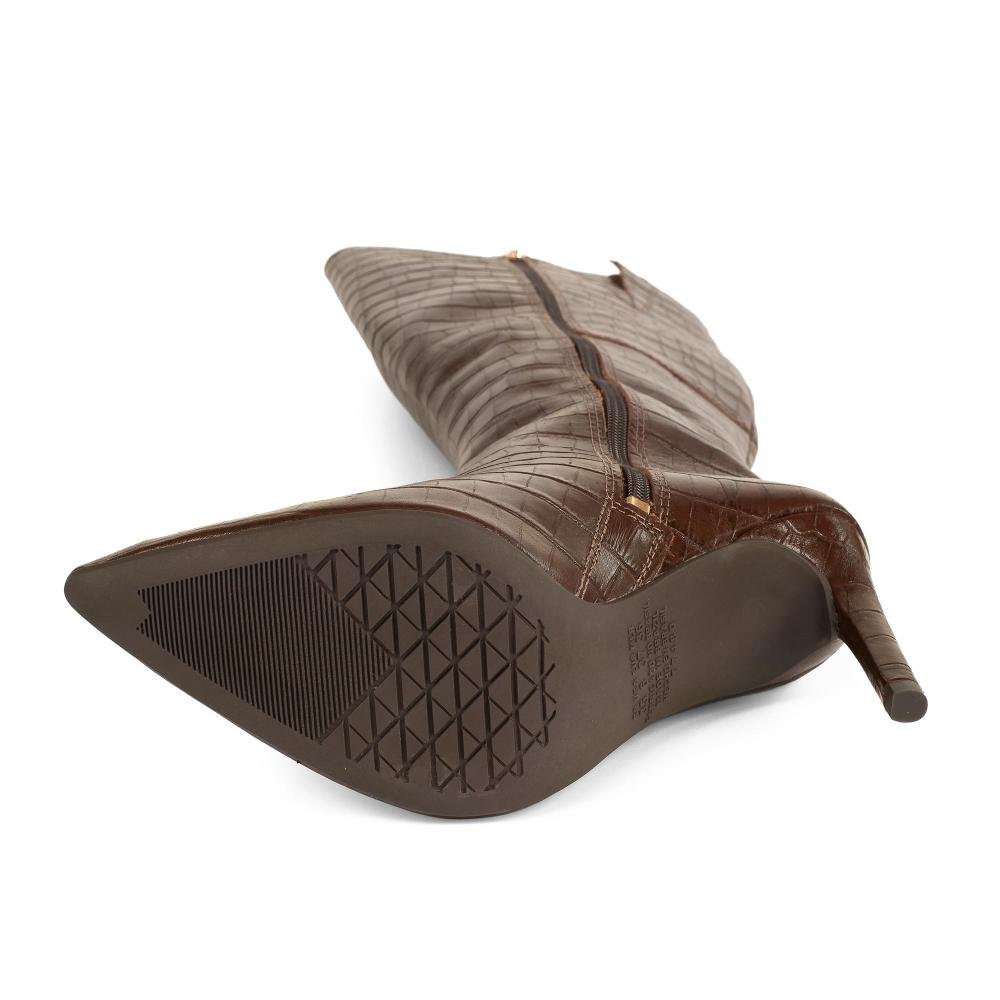 Bota Tanara Em Couro de Cano Longo Feminina T9622 Café 5