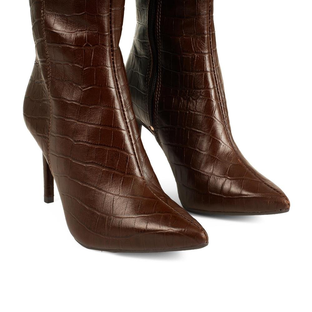 Bota Tanara Em Couro de Cano Longo Feminina T9622 Café 6