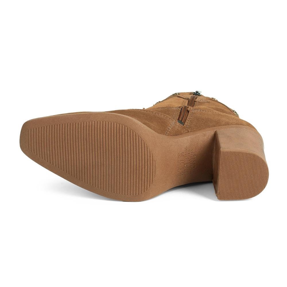 Bota Tanara Western Em Couro Feminina T9581 Caramelo 6