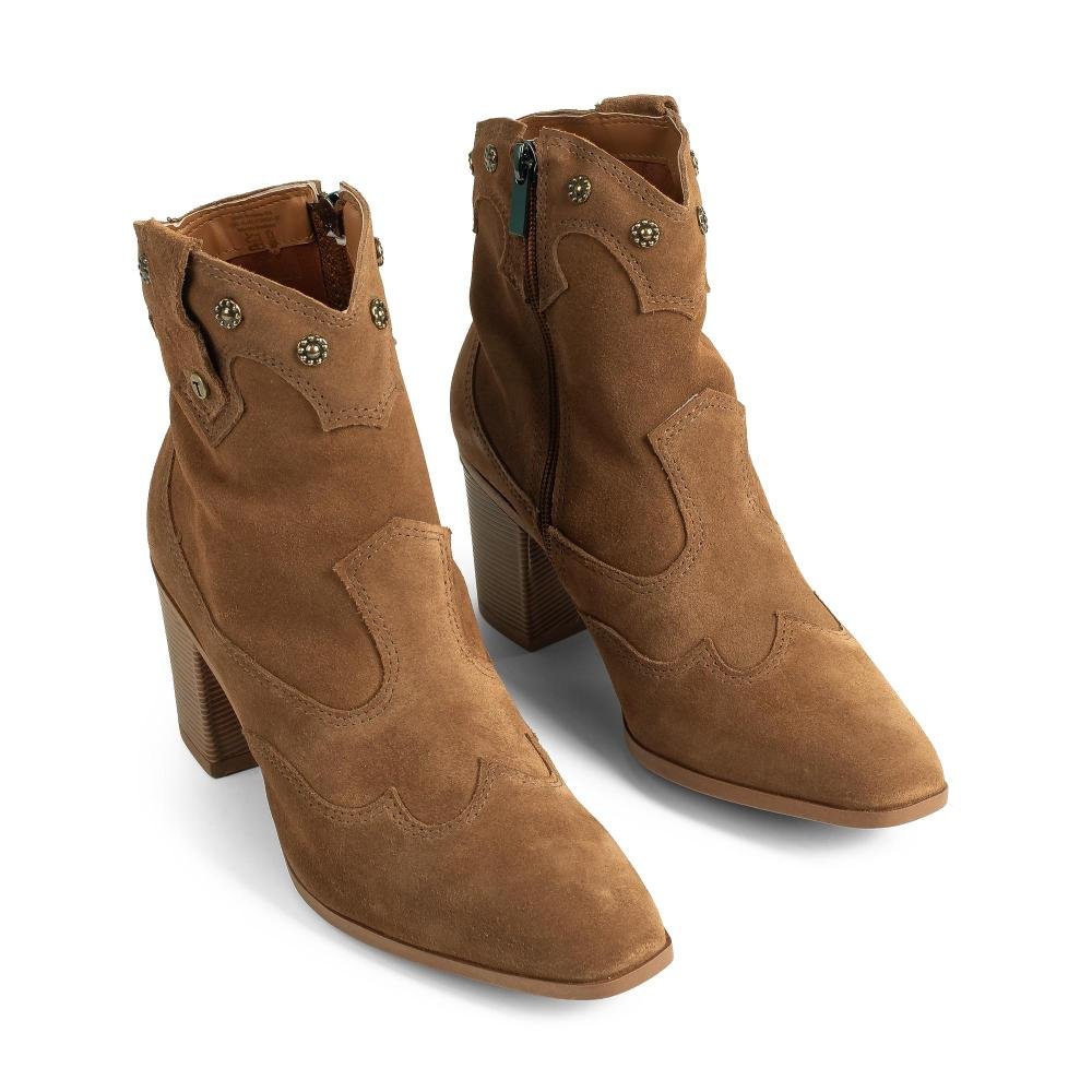 Bota Tanara Western Em Couro Feminina T9581 Caramelo 7
