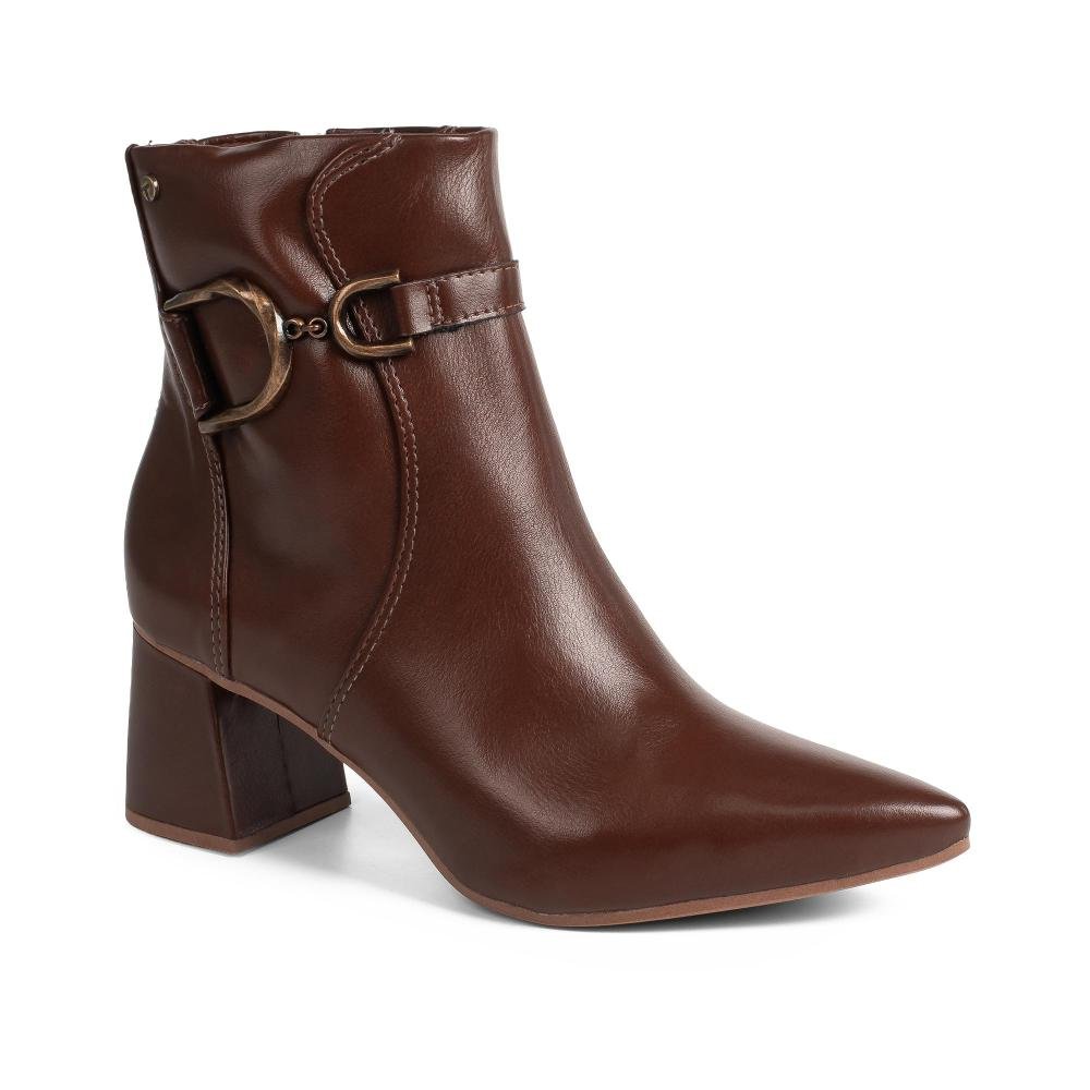Bota Tanara Em Couro de Cano Curto Feminina T9552
