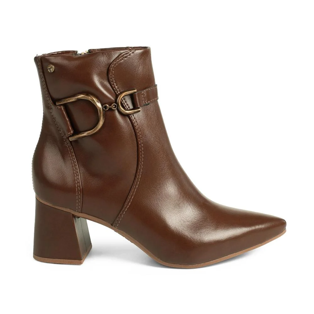 Bota Tanara Em Couro de Cano Curto Feminina T9552 Marrom 4