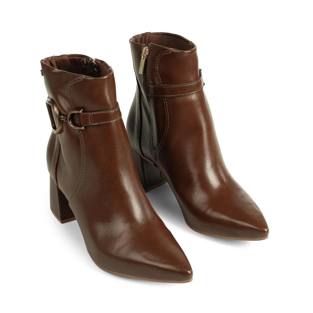Bota Tanara Em Couro de Cano Curto Feminina T9552 Marrom 7