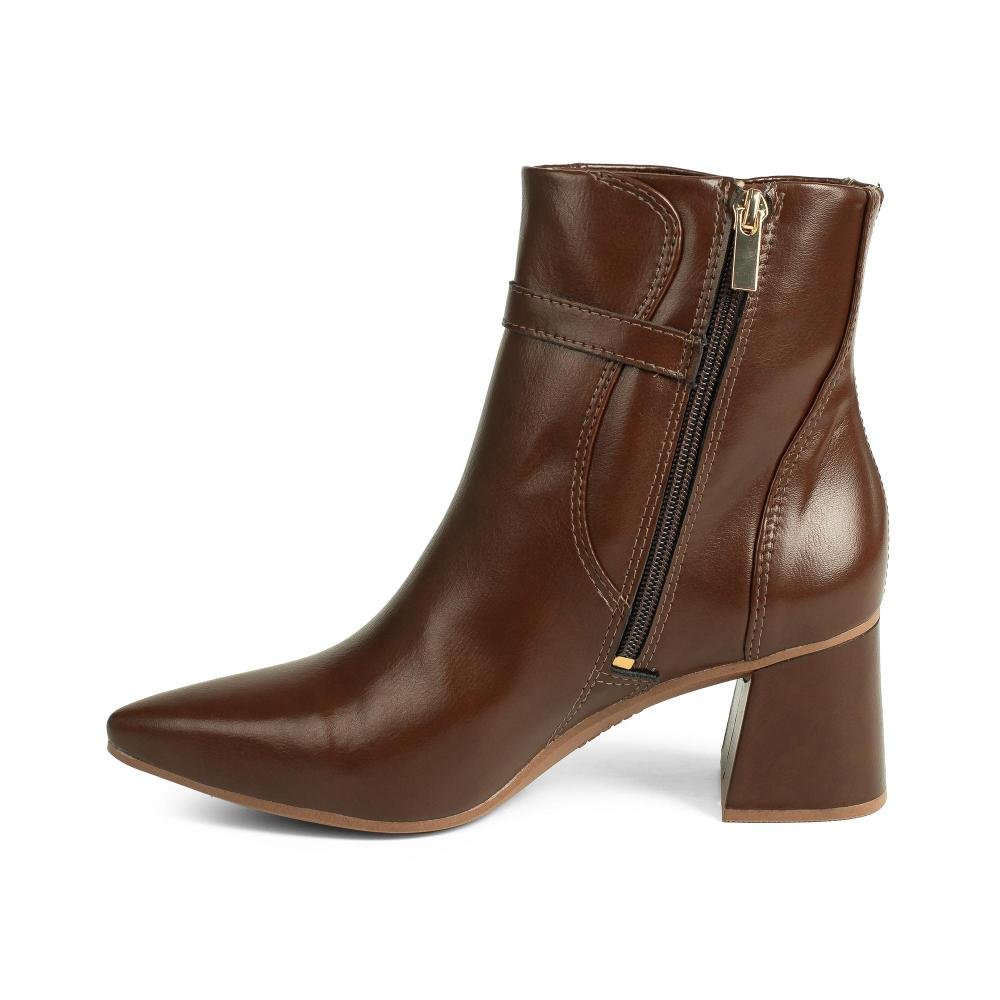 Bota Tanara Em Couro de Cano Curto Feminina T9552 Marrom 5