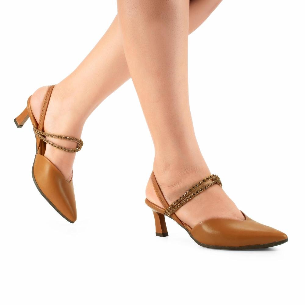 Scarpin Mississipi de Salto Alto Feminino J1532 Marrom 2
