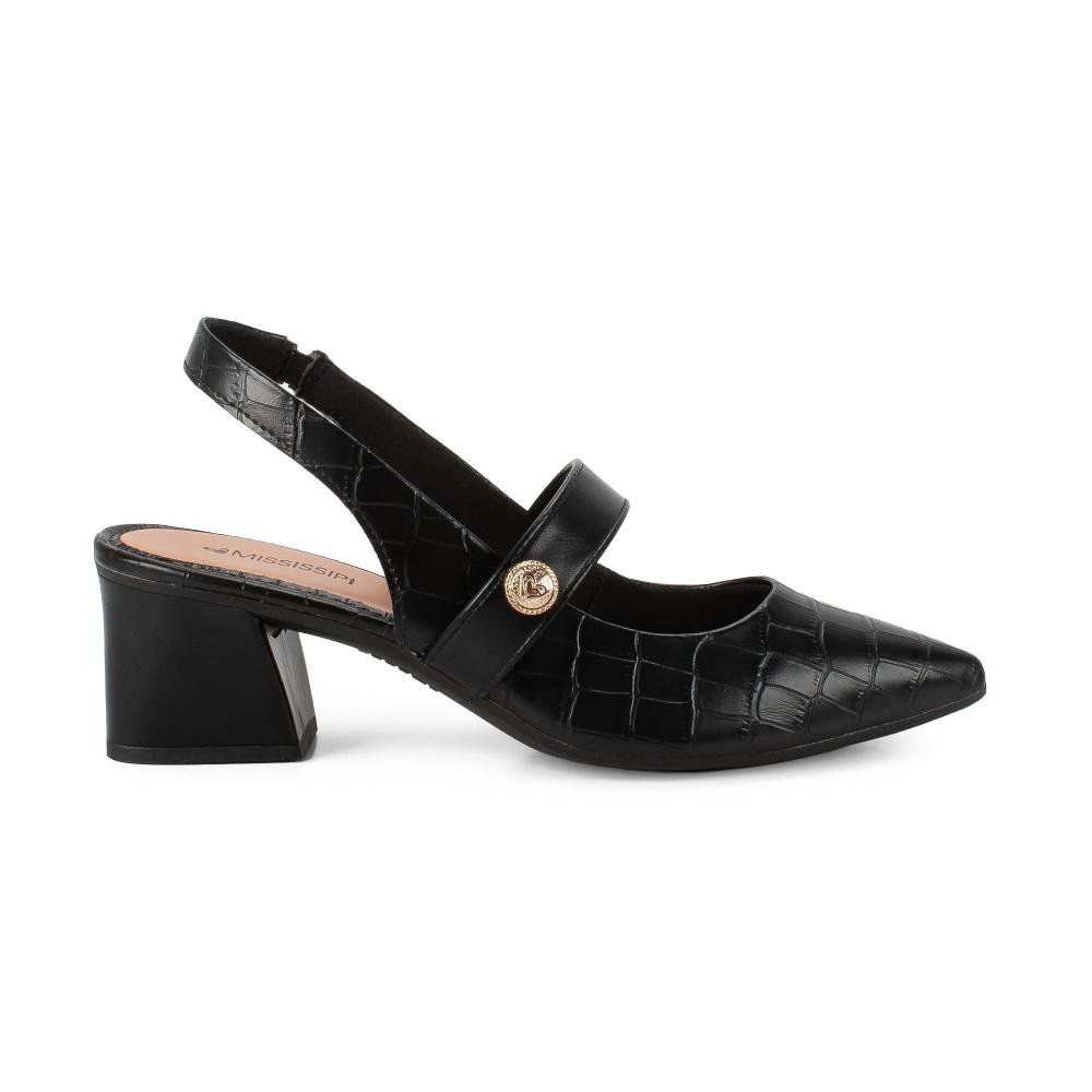 Scarpin Mississipi de Salto Bloco Feminino J1151 Preto 3