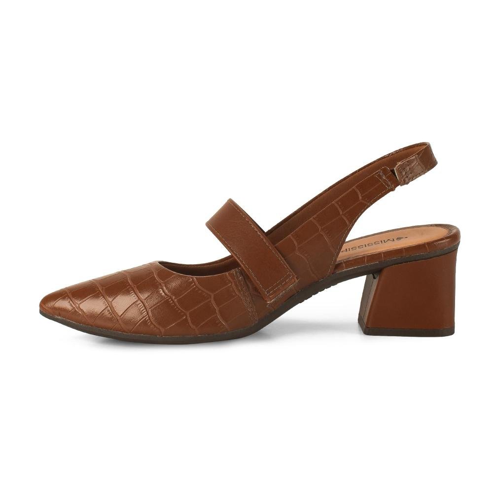 Scarpin Mississipi de Salto Bloco Feminino J1151 Marrom 4