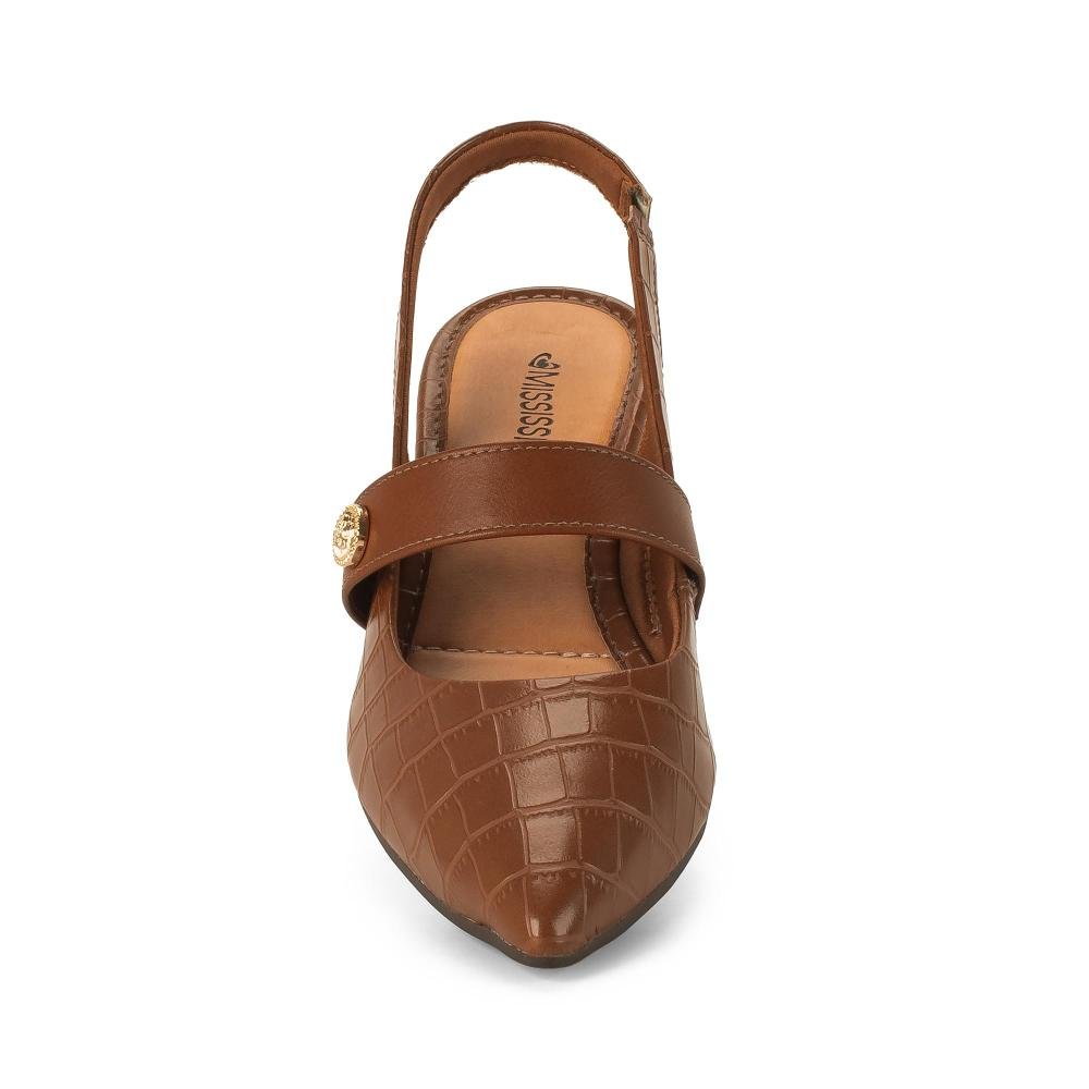 Scarpin Mississipi de Salto Bloco Feminino J1151 Marrom 6