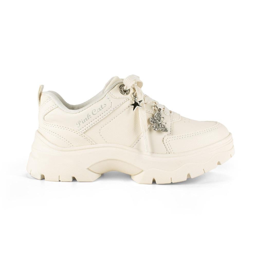 Dad Sneaker Pink Cats Infantil V6241 Off White 6