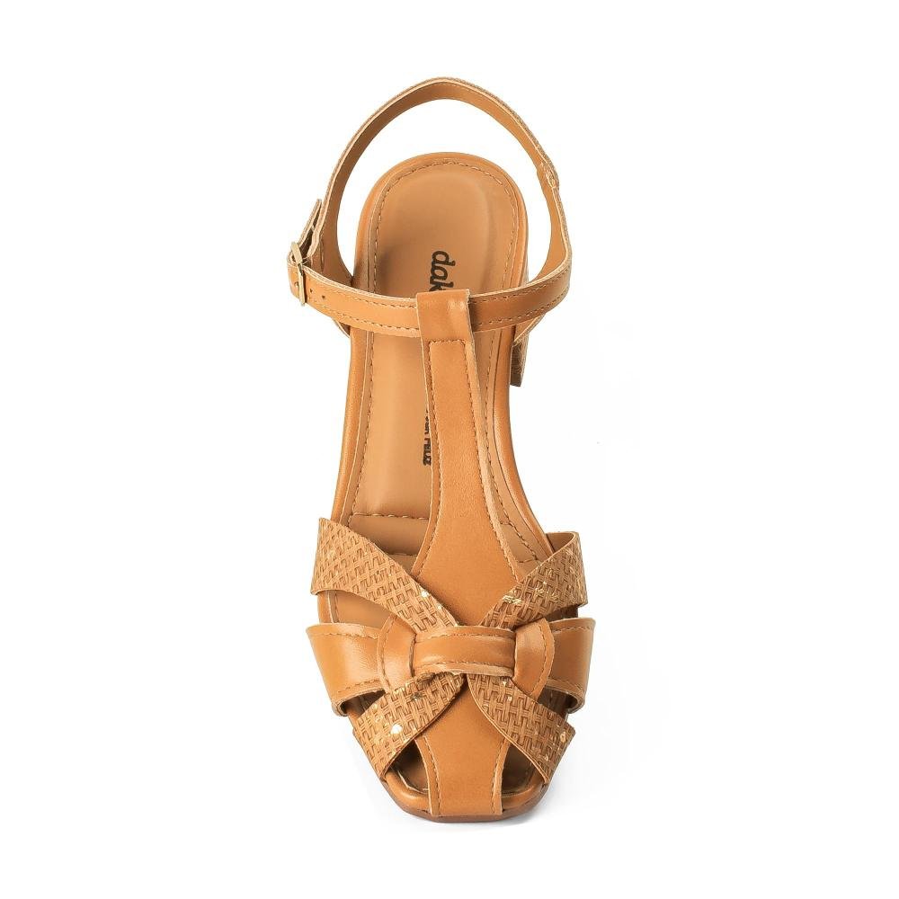 Sandália Dakota de Salto Bloco Feminina D2362 Caramelo 5