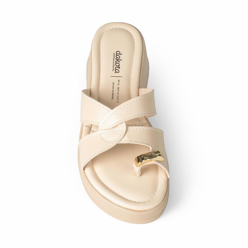 Tamanco Dakota Anabela Feminino DB732 Bege 6