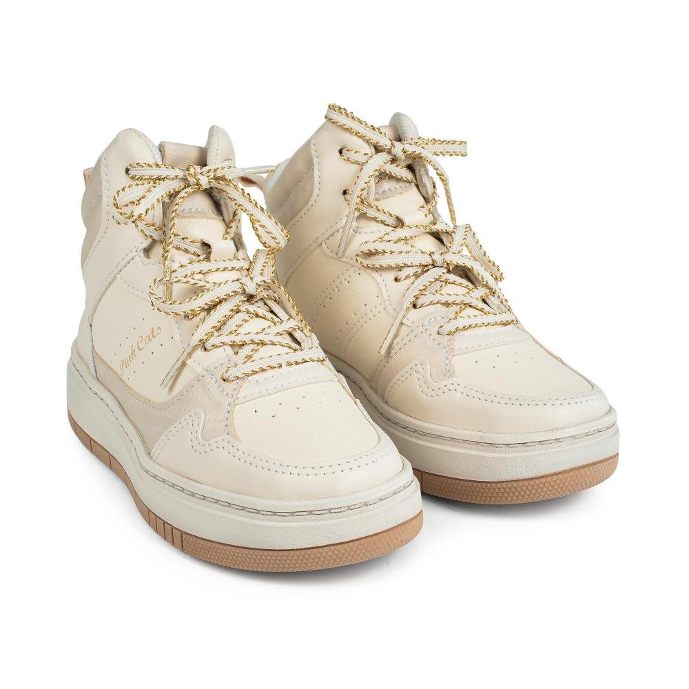 Tênis Pink Cats Infantil de Cano Alto V6153 Bege 5