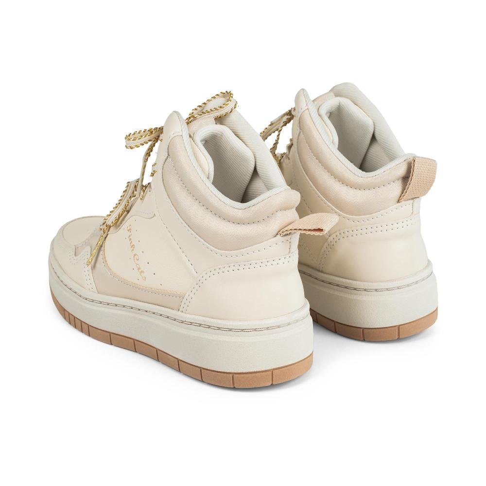 Tênis Pink Cats Infantil de Cano Alto V6153 Bege 6