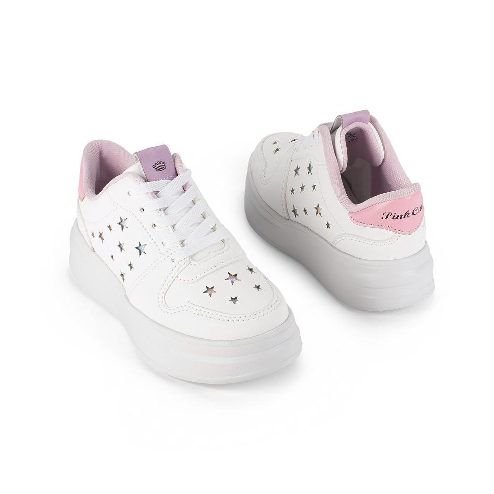 Tênis Pink Cats Infantil Casual V6211 Branco 6
