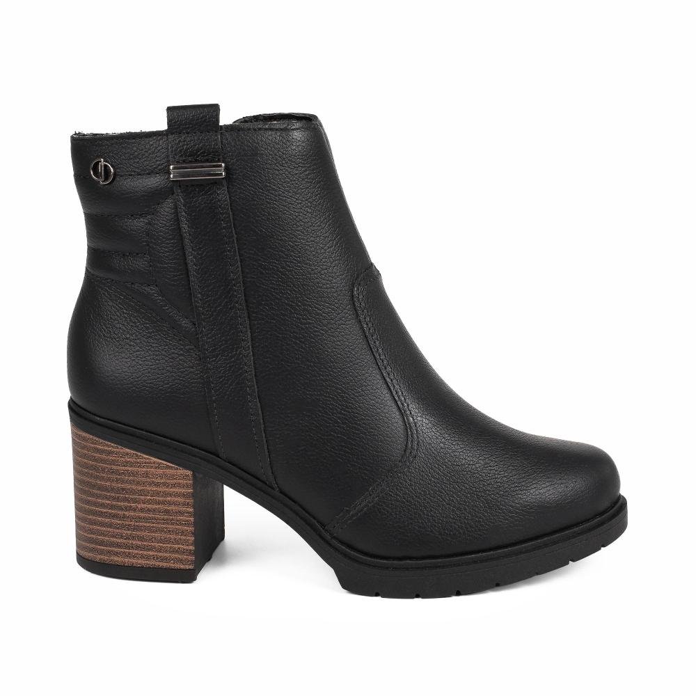 Bota Dakota de Cano Curto Em Couro Feminina D2432 Preto 3
