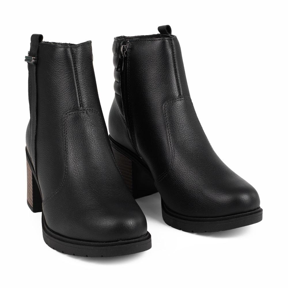 Bota Dakota de Cano Curto Em Couro Feminina D2432 Preto 6