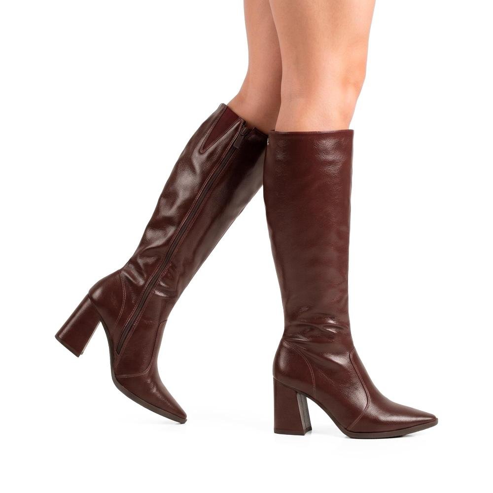 Bota Dakota de Cano Longo Feminina D2172 Bordô 2