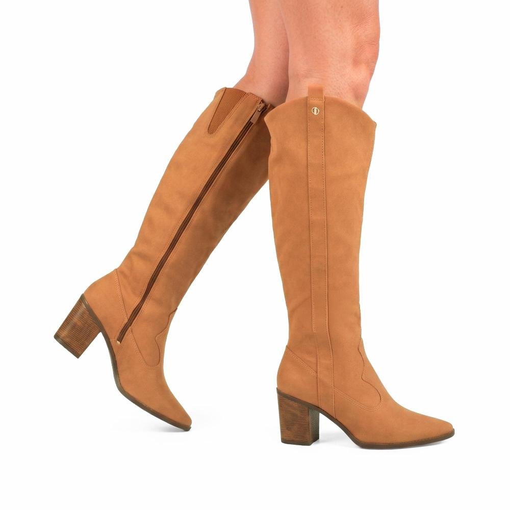 Bota Dakota de Cano Longo Feminina D2543 Caramelo 2