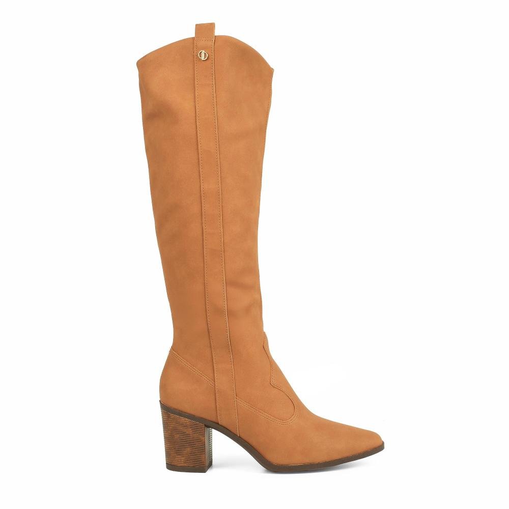 Bota Dakota de Cano Longo Feminina D2543 Caramelo 3
