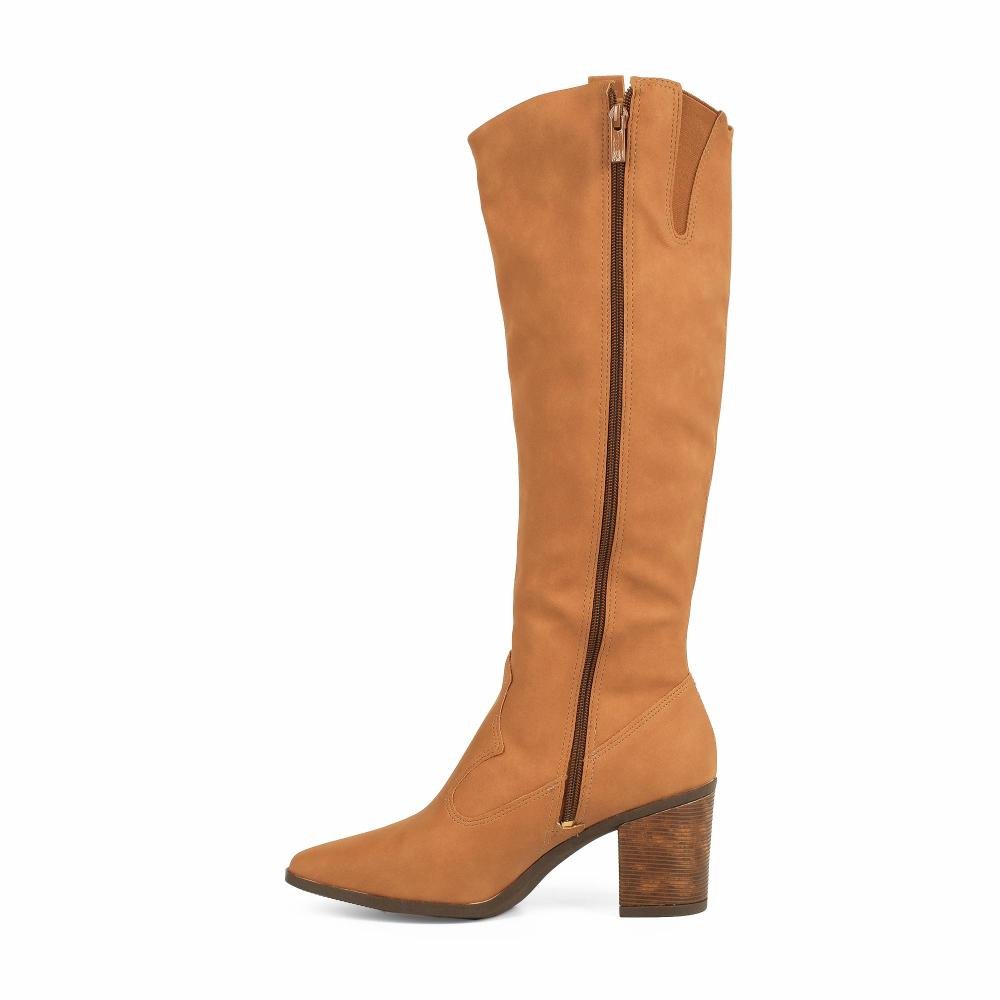 Bota Dakota de Cano Longo Feminina D2543 Caramelo 4