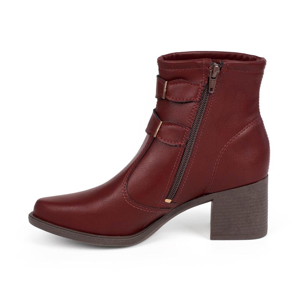 Bota Mississipi de Cano Curto Feminina J0341 Bordô 4