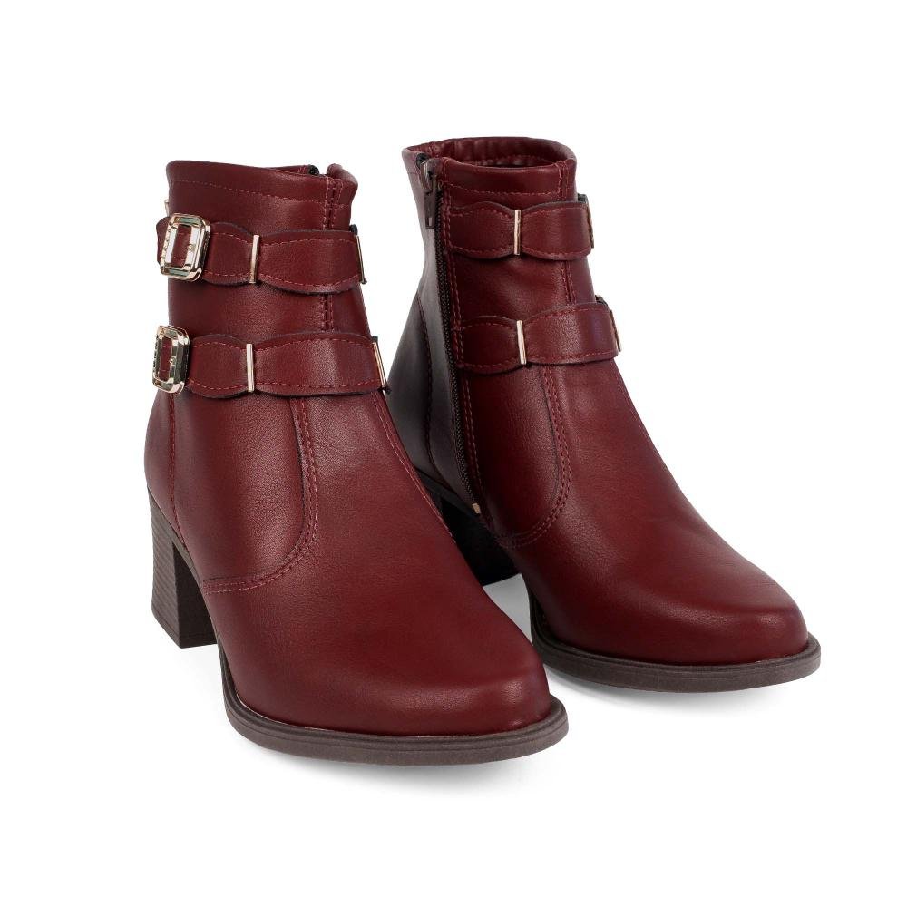 Bota Mississipi de Cano Curto Feminina J0341 Bordô 6