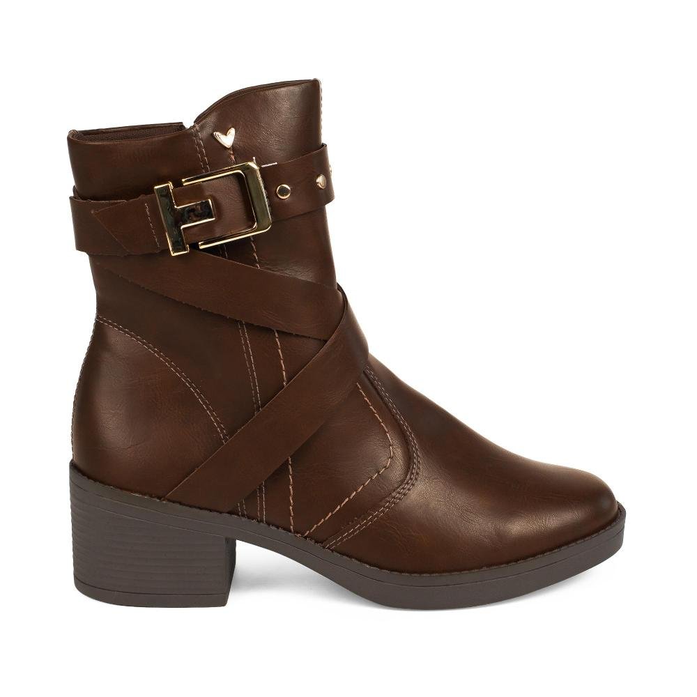 Bota Mississipi de Cano Curto Feminina J1371 Marrom 4