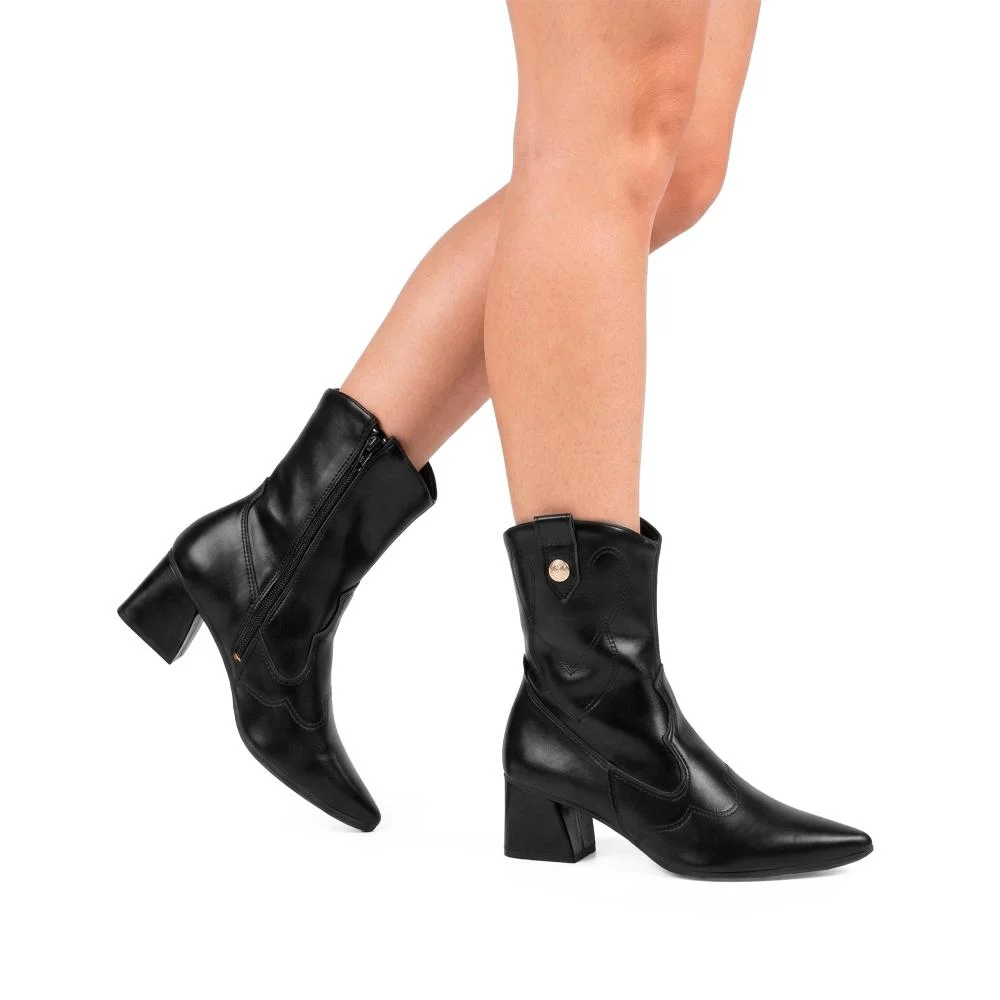 Bota Mississipi de Cano Curto Feminina J1063 Preto 2