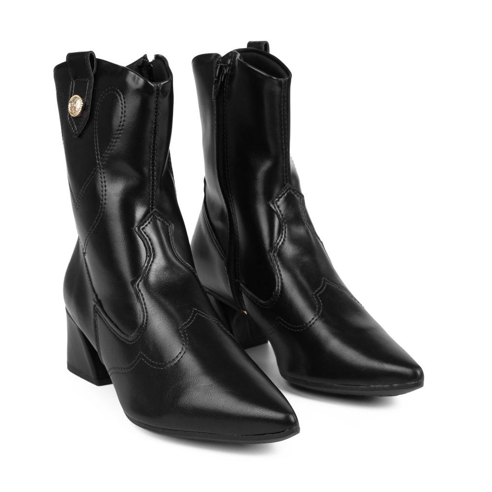 Bota Mississipi de Cano Curto Feminina J1063 Preto 6