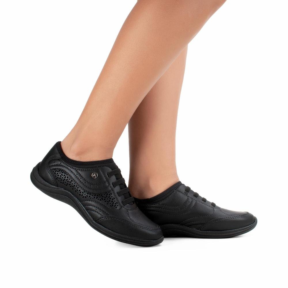 Tênis Kolosh Casual de Calce Fácil Feminino C4422 Preto 2