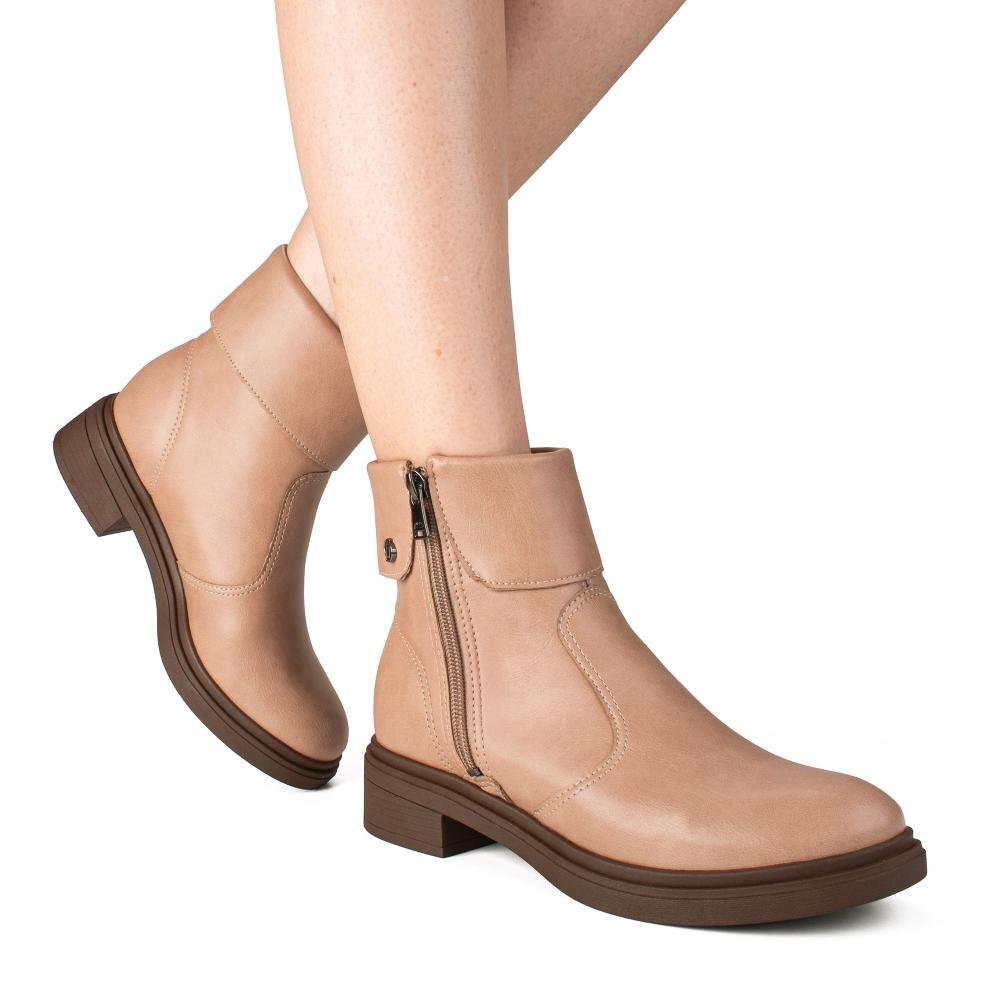 Bota Dakota de Cano Curto Feminina D2552 Bege 2