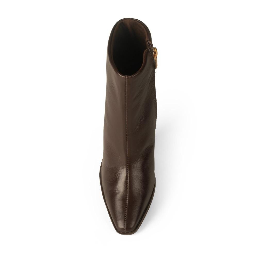 Bota Dakota de Cano Curto Em Couro Feminina D2461 Café 6