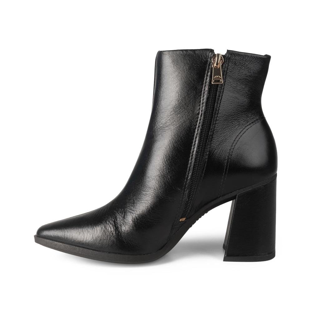 Bota Dakota de Cano Curto Em Couro Feminina D2461 Preto 4
