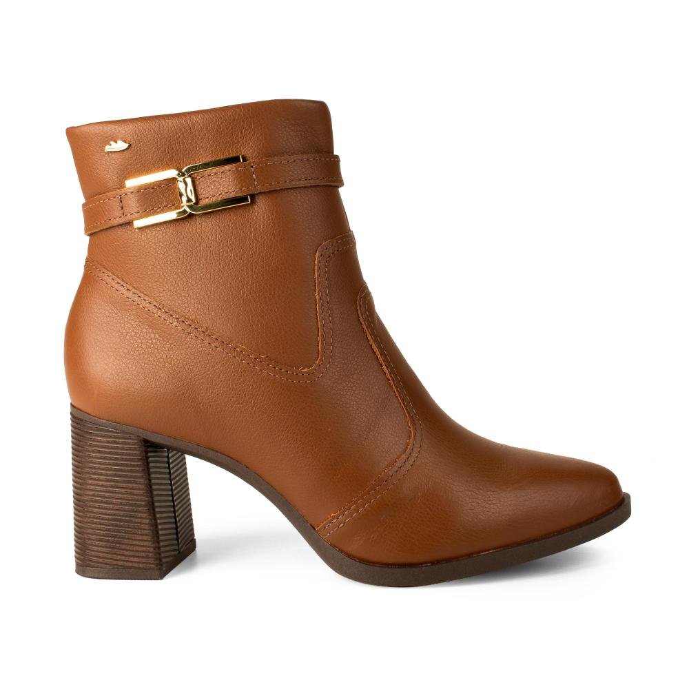 Bota Dakota de Cano Curto Em Couro Feminina D2382 Marrom 3