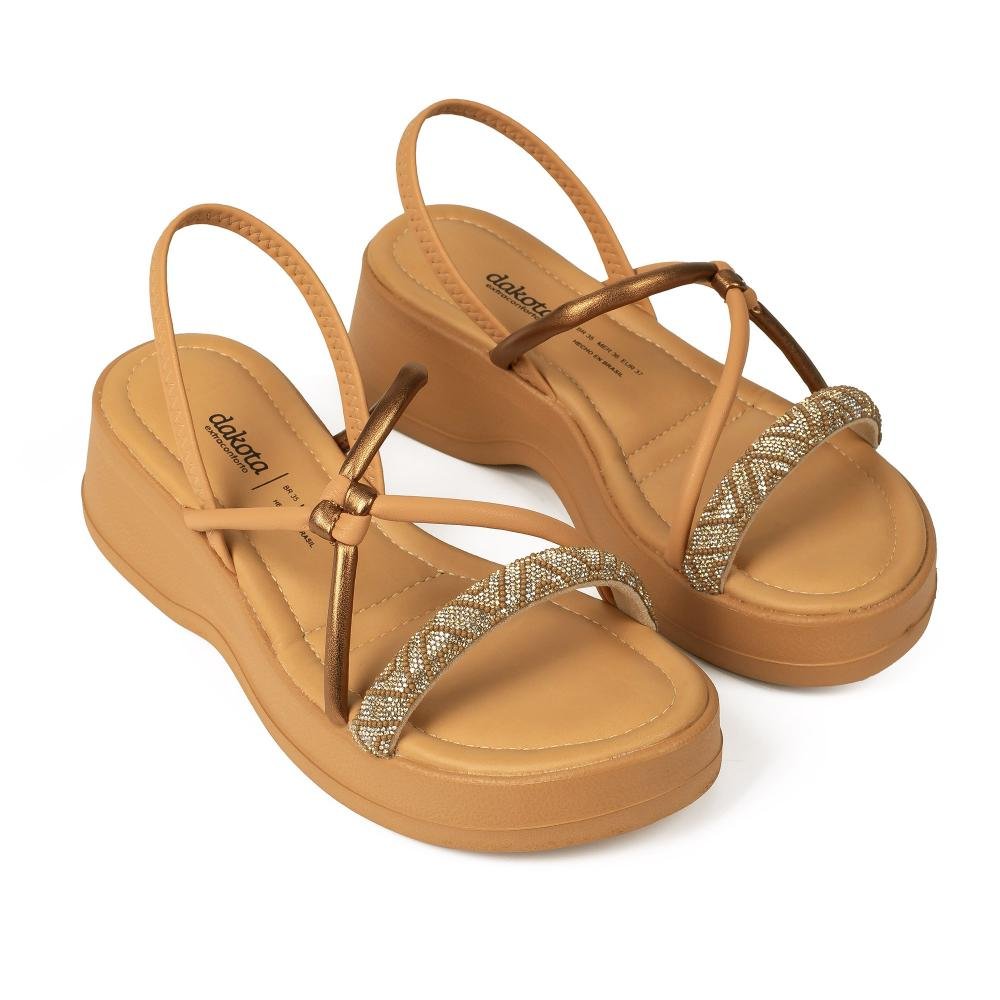 Sandália Dakota Anabela Feminina DB733 Bege 6