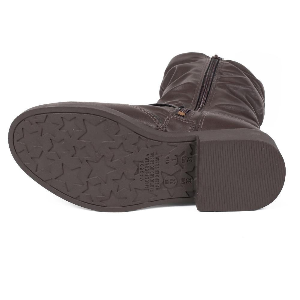 Bota Pink Cats Infantil de Cano Longo V6362 Café 3