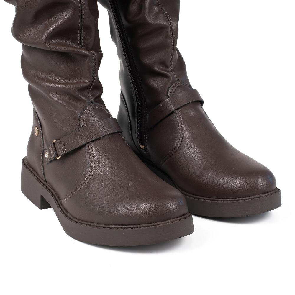 Bota Pink Cats Infantil de Cano Longo V6362 Café 4