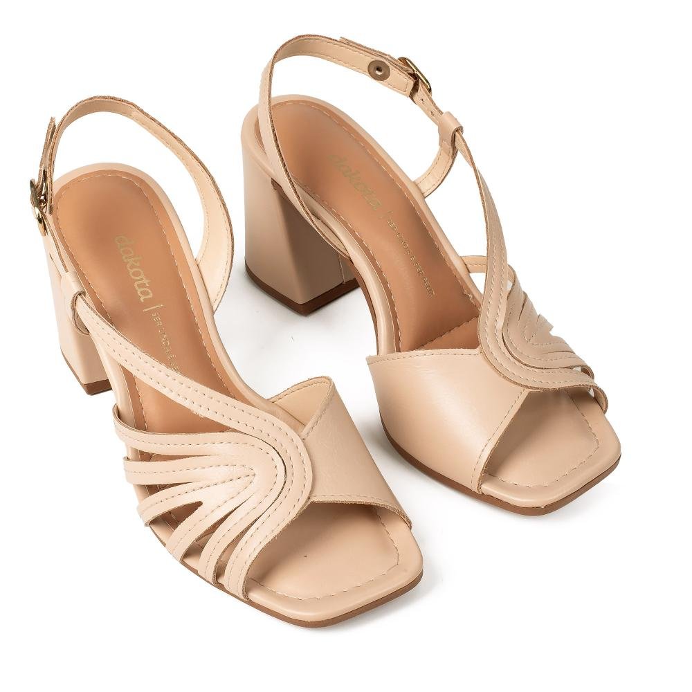 Sandália Dakota de Salto Bloco Feminina DB522 Bege 6