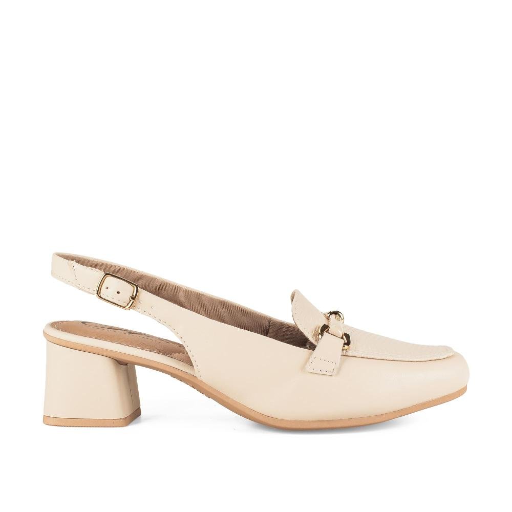 Sapato Campesí de Salto Bloco Feminino CE063 Off White 3