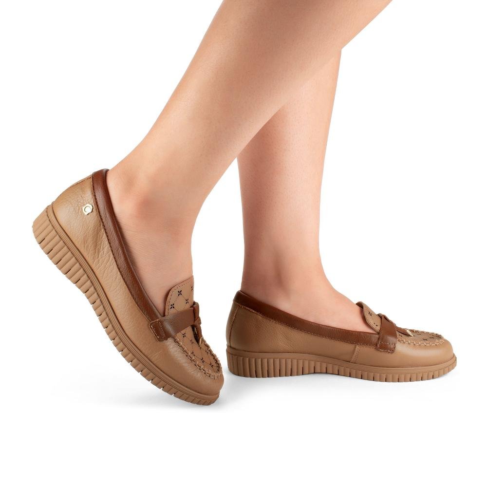 Sapato Campesí Loafer Em Couro Feminino CE411 Marrom 2